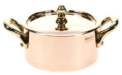 Mauviel M'minis Kookpan Met Deksel ø 9 Cm Koper Bronzen Hand 3 Mauviel M'minis Kookpan Met Deksel ø 9 Cm Koper Bronzen Hand
