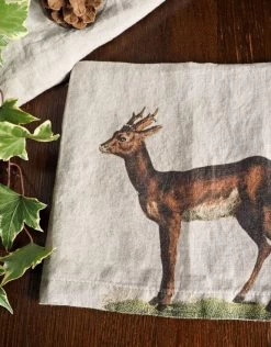 Oldenhof Wild Animals Servet 45 X 45 Cm Linnen 6 Stuks -Boetiekwinkel voor keukengerei 11 5