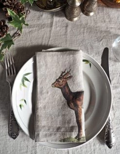 Oldenhof Wild Animals Servet 45 X 45 Cm Linnen 6 Stuks -Boetiekwinkel voor keukengerei 1 2