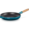Le Creuset Koekenpan Rond Met Open Greep ø 28 Cm Gietijzer Deep Teal -Boetiekwinkel voor keukengerei 20258286420422 00003 1