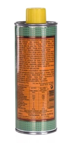 Nicolas Alziari Olijfolie Basilicum Blik 250 Ml -Boetiekwinkel voor keukengerei 4865 huile basilic 250 verso 1