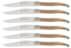 Laguiole En Aubrac Shepherd's Cross Steakmes 11,5 Cm Olijfhout 6 Stuks