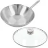 Demeyere Apollo Wok Met Steel ø 30 Cm Rvs Glans + Gratis Glasdeksel 30 Cm