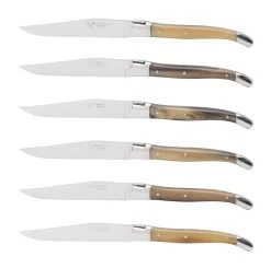 Laguiole En Aubrac Steakmes 11,5 Cm Hoorn Bruin 6 Stuks