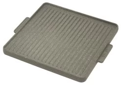 O.M.A.C. Dubbelzijdige Grillplaat Vierkant 41 X 41 Cm Anti-aanbaklaag Grijs