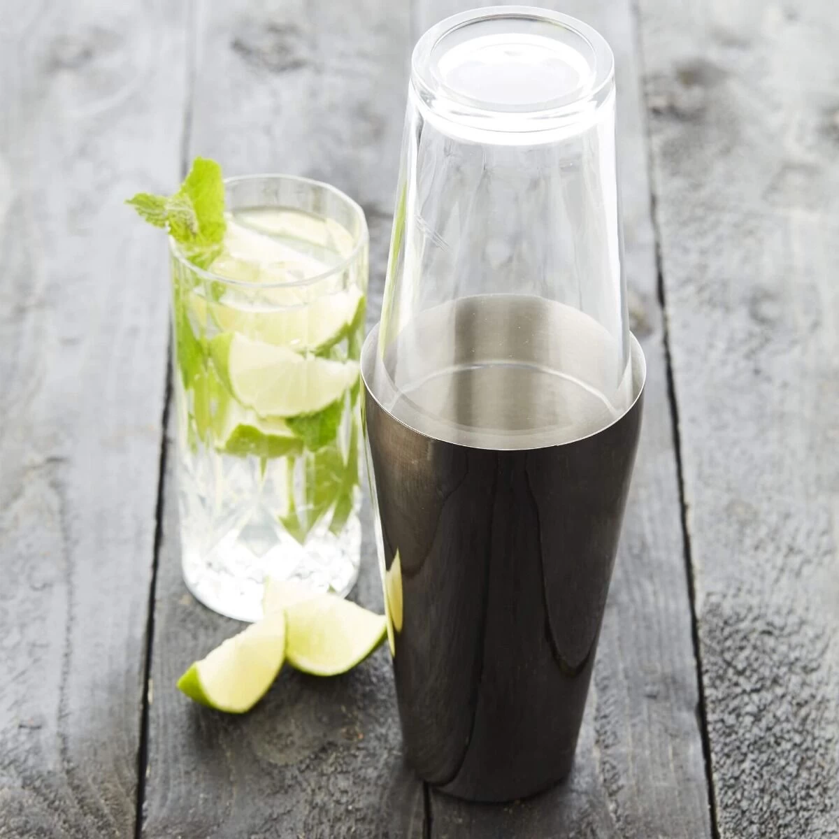 Point-Virgule Boston Shaker 750 Ml Rvs Glas Zwart 4 Point-Virgule Boston Shaker 750 Ml Rvs Glas Zwart - Afbeelding 2