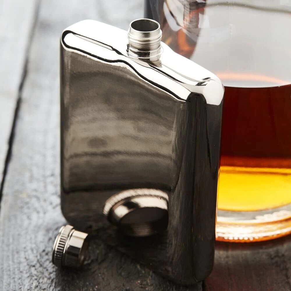 Point-Virgule Heupfles 175 Ml Rvs Zwart 4 Point-Virgule Heupfles 175 Ml Rvs Zwart - Afbeelding 2