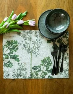 Oldenhof Herb Coreander Placemat 35 X 48 Cm Linnen 2 Stuks -Boetiekwinkel voor keukengerei 8003sum hc printed washed linen placemats coriander by linoroom hr2