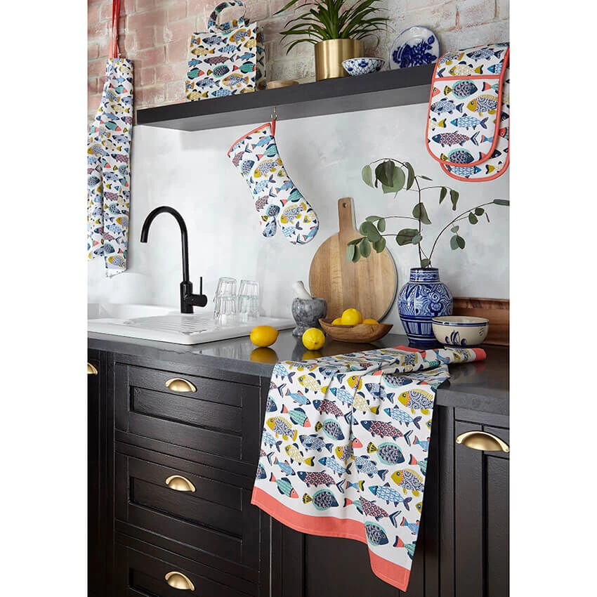 Ulster Weavers Aquarium Lange Pannenlap Katoen Oranje 5 Ulster Weavers Aquarium Lange Pannenlap Katoen Oranje - Afbeelding 3