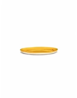 Serax Feast By Ottolenghi Bord L ø 26 Cm H 2 Cm Aardewerk Sunny Yellow + Swirl-Stripes Red