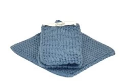 Solwang Design Pannenlap 22 X 22 Cm Katoen Dark Rustic Blue 2 Stuks