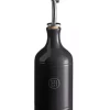 Emile Henry Olie- Of Azijnfles Keramiek 450 Ml Fusain -Boetiekwinkel voor keukengerei emile henry olie azijnfles 045 ltr fusain zwart