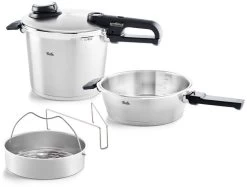 Fissler Vitavit Premium Snelkookpan Met Inzet 2,5 + 6 Liter ø 18 + 22 Cm Rvs