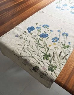 Oldenhof Flax Tafelloper 46 X 136 Cm Linnen -Boetiekwinkel voor keukengerei flax flowers linen country table runner linoroom 6