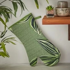 Ulster Weavers Geo Leaves Ovenwant Katoen Groen -Boetiekwinkel voor keukengerei geo gauntlet cameo 1