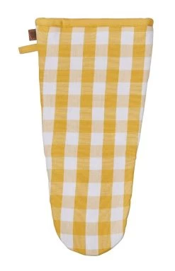 Ulster Weavers Gingham Yellow Ovenwant Katoen Geel -Boetiekwinkel voor keukengerei gingham karo ofenhandschuh1