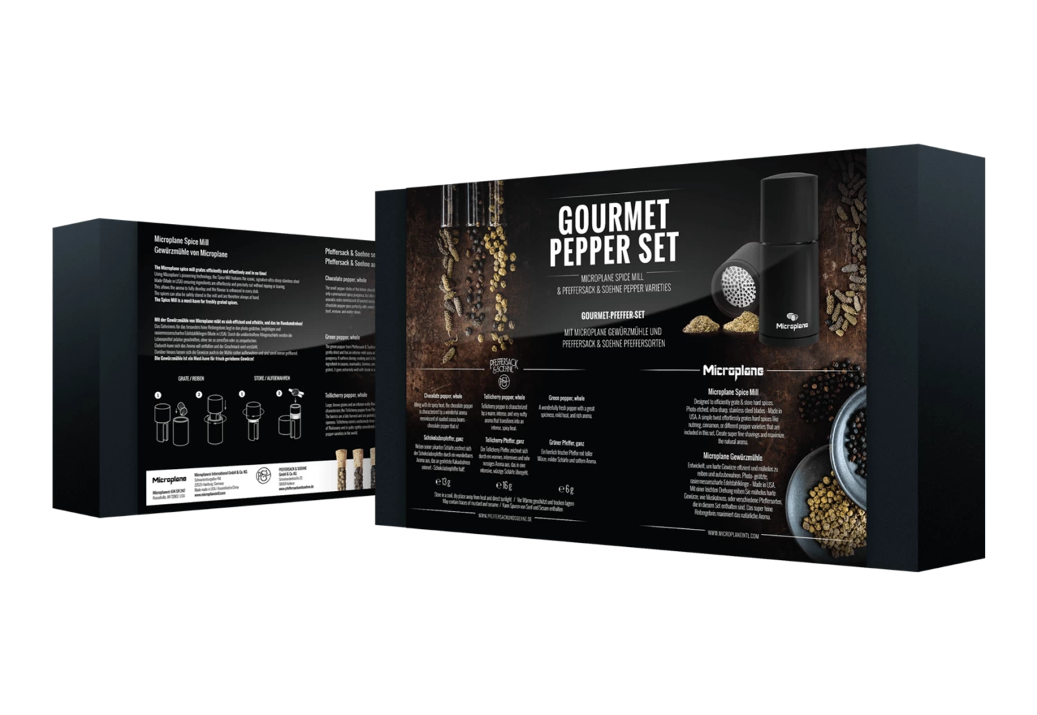 Microplane Kruidenmolen Met 3 Soorten Peper Staal Zwart 4 Microplane Kruidenmolen Met 3 Soorten Peper Staal Zwart - Afbeelding 2