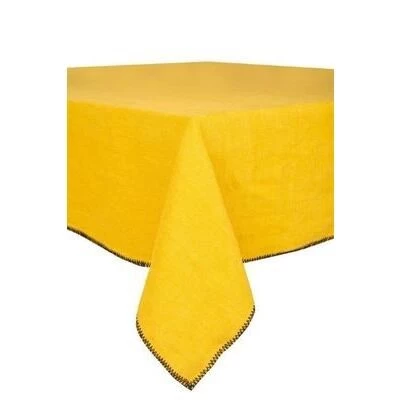 Haomy Letia Tafelkleed 170 X 170 Cm Linnen Saffraan 3 Haomy Letia Tafelkleed 170 X 170 Cm Linnen Saffraan