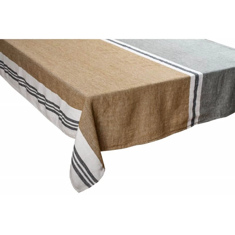 Haomy Trevise Tafelkleed 170 X 170 Cm Linnen Kaki 3 Haomy Trevise Tafelkleed 170 X 170 Cm Linnen Kaki