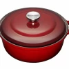 Le Creuset Faitout Braadpan Met Plaatstalen Deksel 4,9 Liter ø 28 Cm Gietijzer Rood