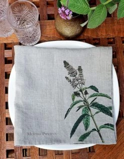 Oldenhof Herbs Servet 45 X 45 Cm Linnen 6 Stuks 10 Oldenhof Herbs Servet 45 X 45 Cm Linnen 6 Stuks -Boetiekwinkel voor keukengerei linen napkins spice herbs floral linoroom 4