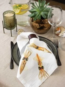 Oldenhof Sea Animals Servet 45 X 45 Cm Linnen 6 Stuks 13 Oldenhof Sea Animals Servet 45 X 45 Cm Linnen 6 Stuks -Boetiekwinkel voor keukengerei linoroom napkins sea animals vertical lr16