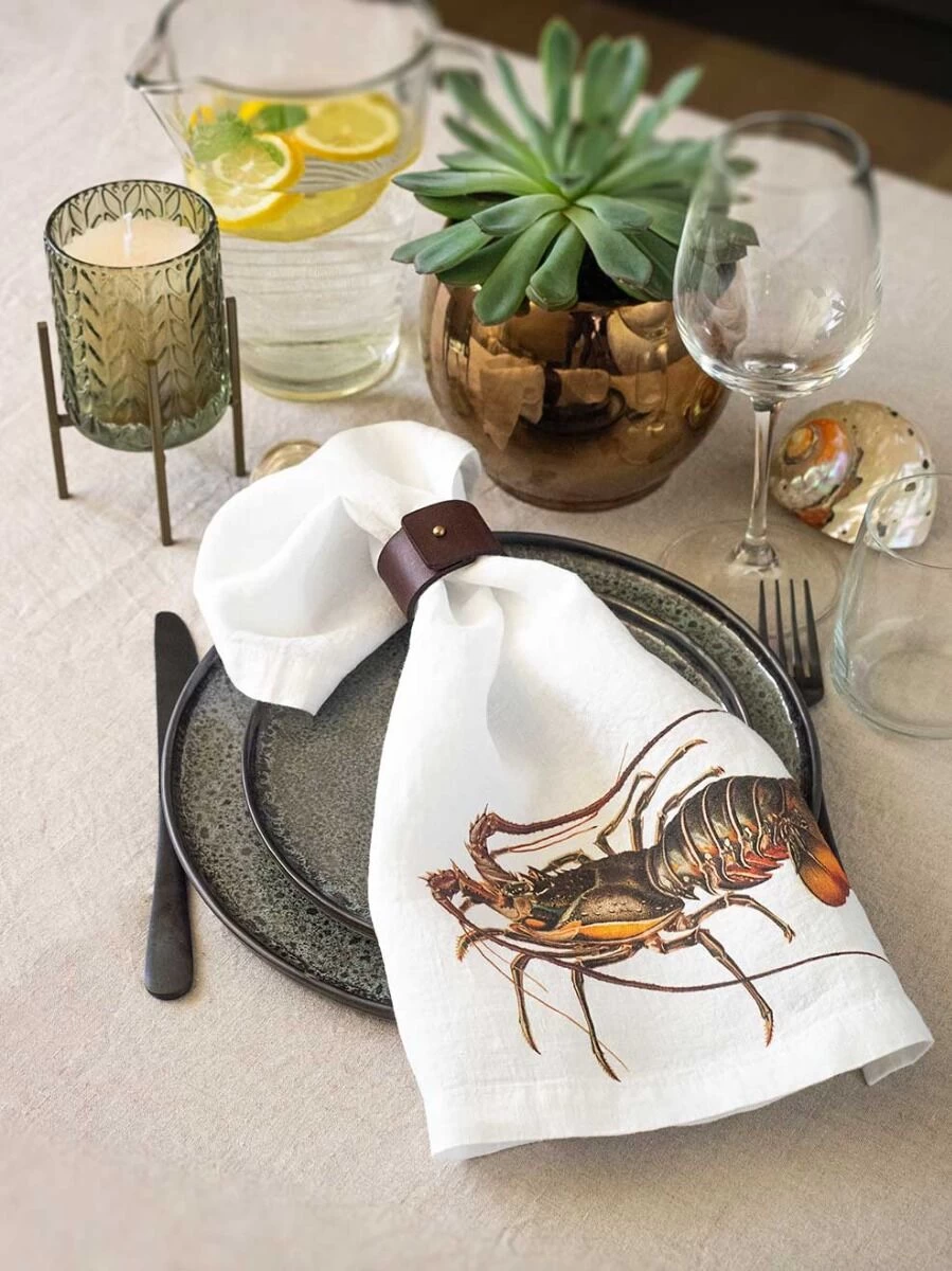 Oldenhof Sea Animals Servet 45 X 45 Cm Linnen 6 Stuks 8 Oldenhof Sea Animals Servet 45 X 45 Cm Linnen 6 Stuks - Afbeelding 6