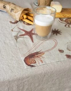 Oldenhof Sea Animals Placemat 35 X 48 Cm Linnen 2 Stuks -Boetiekwinkel voor keukengerei linoroom placemat sea vertical lr 34 3