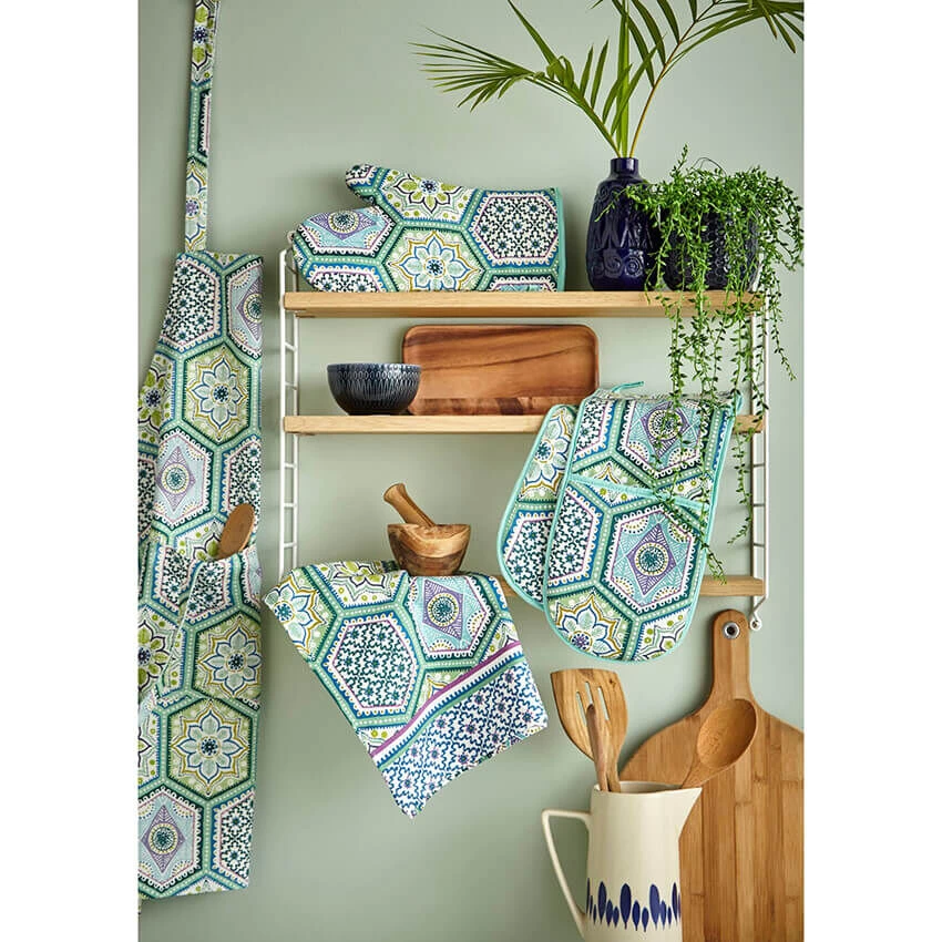 Ulster Weavers Lisbon Tiles Ovenwant Katoen Groen 5 Ulster Weavers Lisbon Tiles Ovenwant Katoen Groen - Afbeelding 3