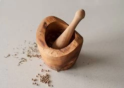 Bowls And Dishes Pure Olive Wood Vijzel ø 16 Cm Olijfhout -Boetiekwinkel voor keukengerei o4016 3 3