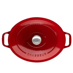 Chasseur Braadpan Ovaal 5 Liter ø 29 Cm Gietijzer Rood -Boetiekwinkel voor keukengerei oval casserole rubis01