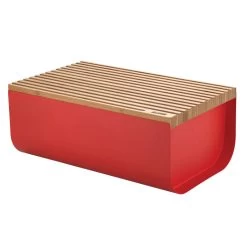 Alessi BG03 WG Mattina Broodtrommel Met Snijplank 34 X 21 Cm Staal Rood