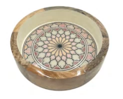By Room Ronde Schaal Met Rechte Wand ø 22 Cm Moroccan Print Bloemmotief Geel/rood/roze