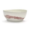 Serax Feast By Ottolenghi Kom S ø 15 Cm H 7 Cm Aardewerk White + Swirl-Stripes Red