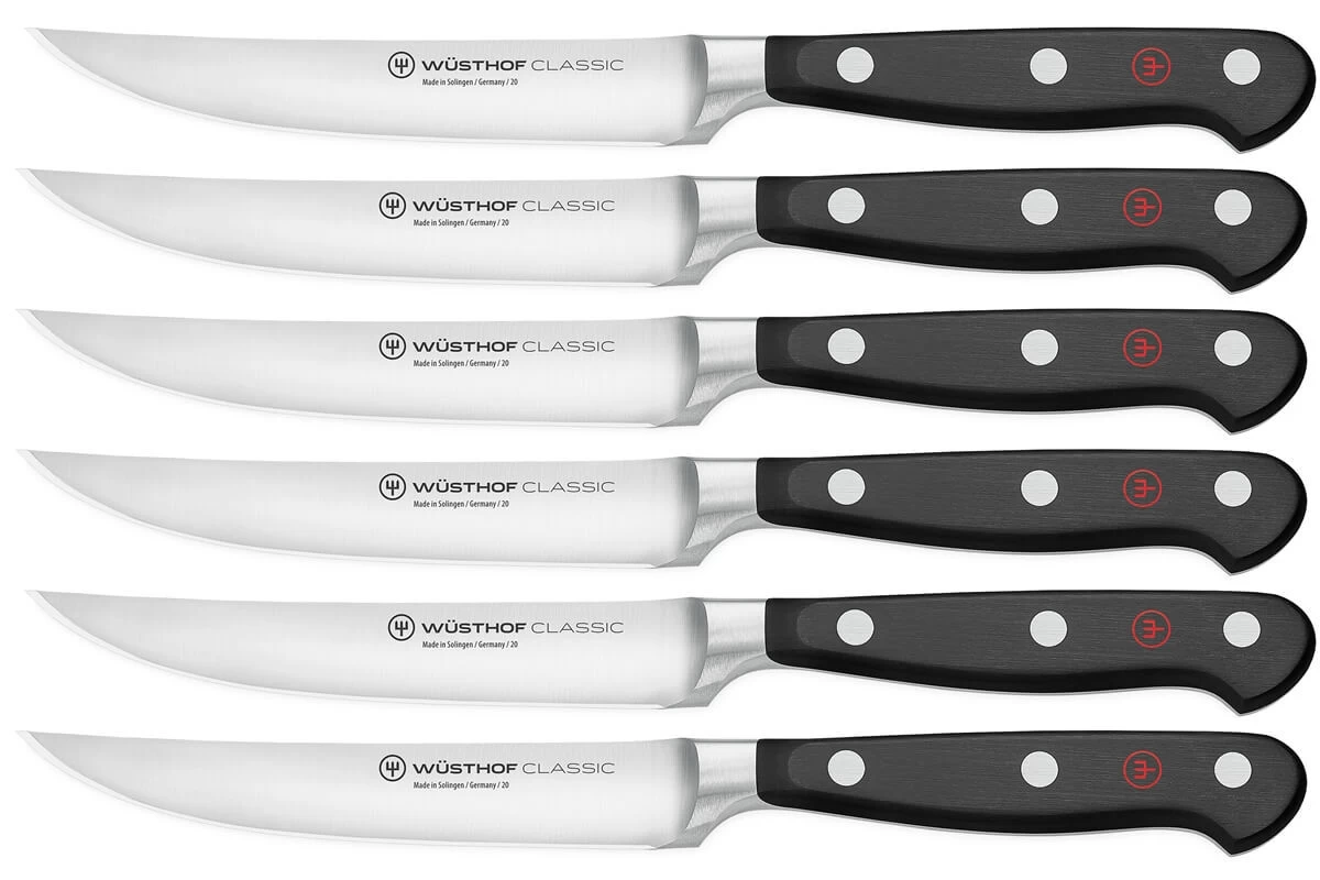 Wüsthof Classic Steakmessenset Messenstaal 6 Stuks 3 Wüsthof Classic Steakmessenset Messenstaal 6 Stuks