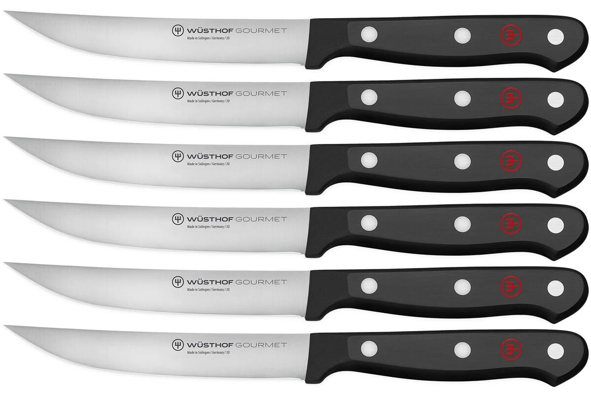 Wüsthof Gourmet Steakmessenset Rvs Zwart 6 Stuks 3 Wüsthof Gourmet Steakmessenset Rvs Zwart 6 Stuks